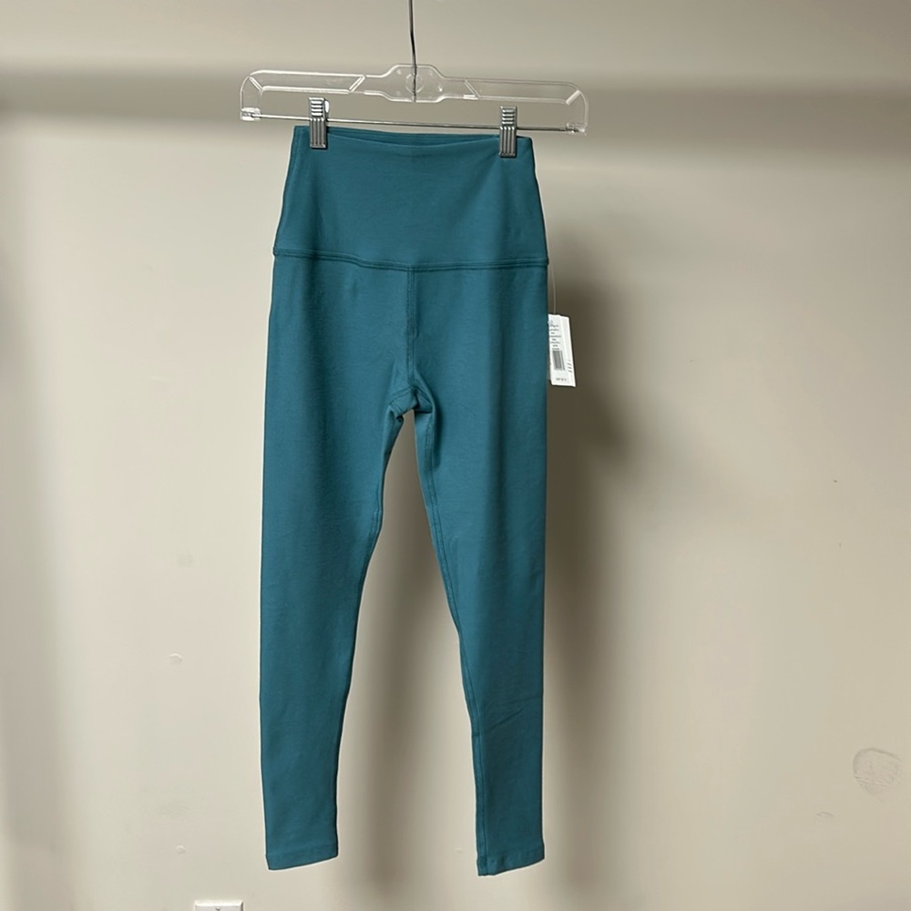 Beyond yoga space dye caught in the midi legging deep aqua heather